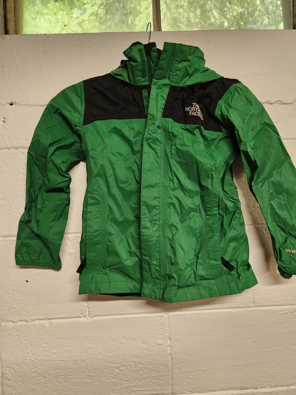 The North Face Green and Black Kids' Rain Jacket